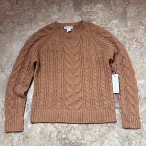 Rachael & Zoe Cable Knit Sweater in Tan New M